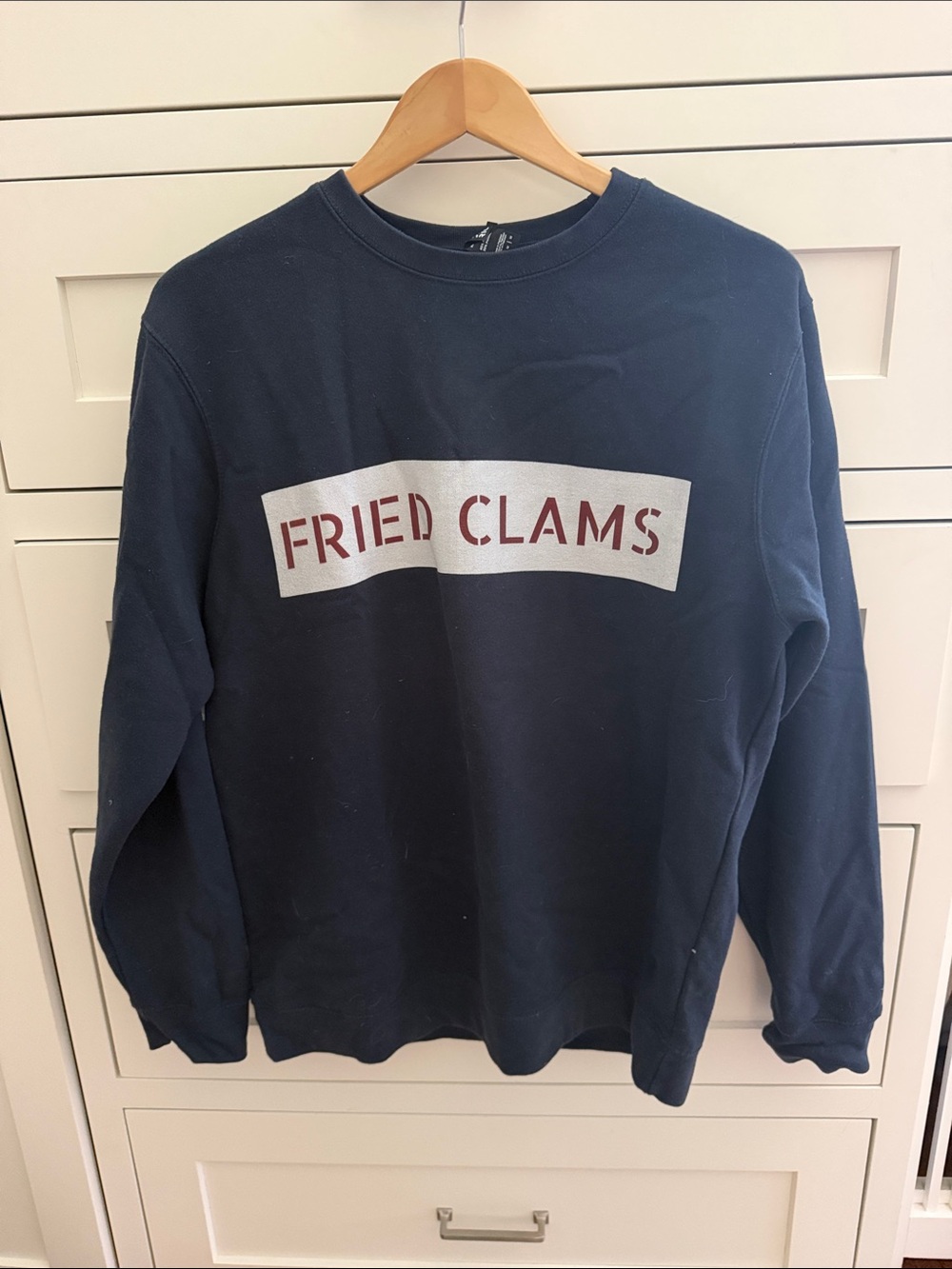 District Navy Graphic Crewneck Sweatshirt with White and Red Print
